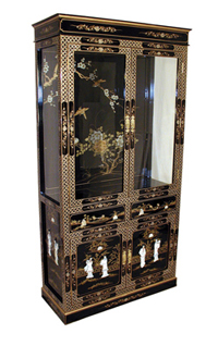  Black Lacquer Display Cabinet