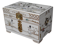 Mother Of Pearl White Lacquer Jewellery Box
