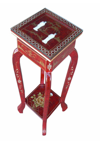Red Lacquer Plant Stand