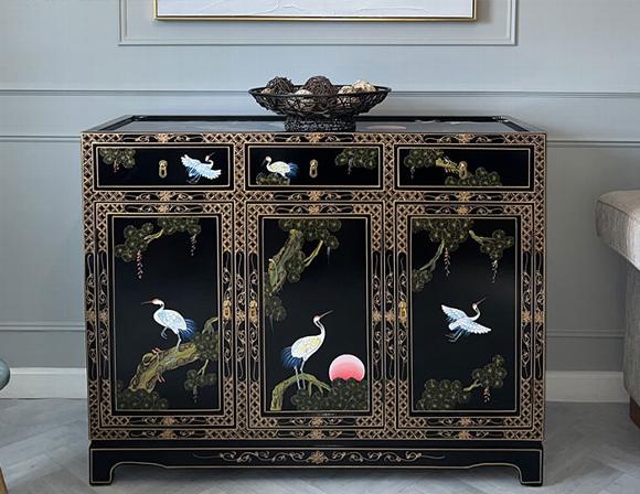 hand painted side board cabinet